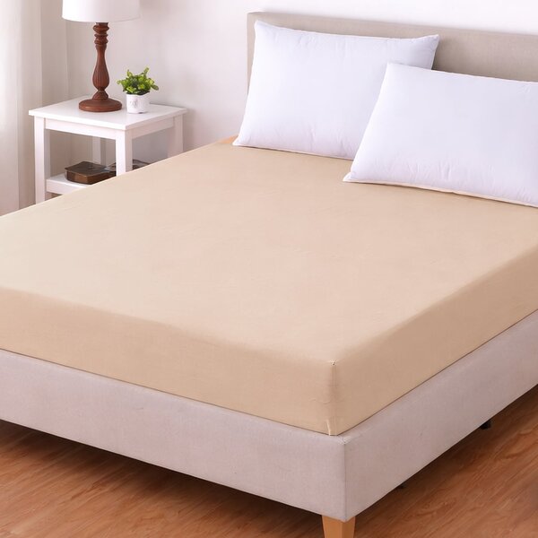 TextilCentrum Luxusní napínací mako-jersey prostěradlo s lycrou DELUXE Collection 90x200cm elastické, meruňkové