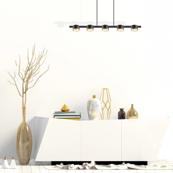 LED Lustr na lanku MIRELLA 5xGX53/6W/230V černá