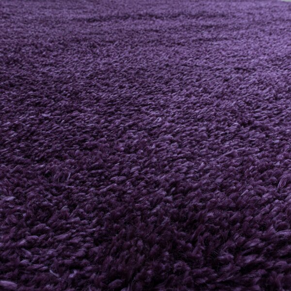 Kusový koberec Fluffy Shaggy 3500 lila kruh 200x200 cm