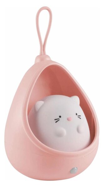 LED Dětské orientační svítidlo se senzorem KITTY LED/0,5W/5V USB růžová