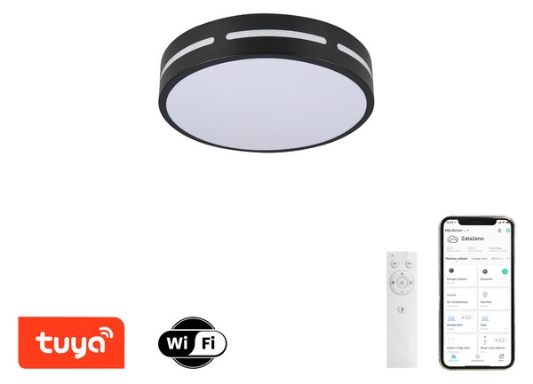Immax NEO LITE PERFECTO Smart stropní svítidlo kruh 30cm, 24W černé Tuya WiFi
