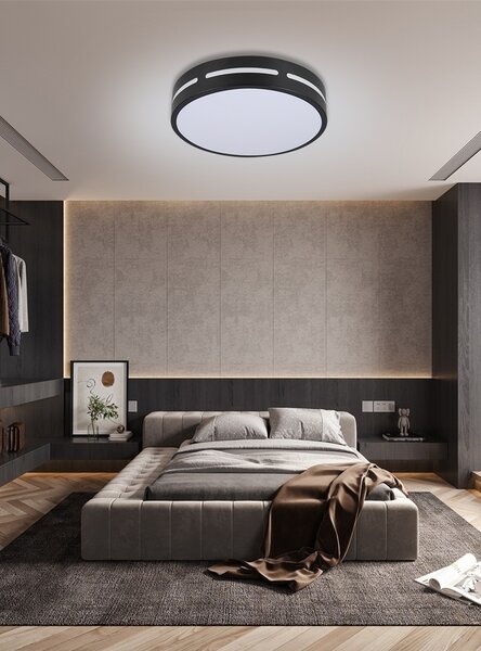 Immax NEO LITE PERFECTO Smart stropní svítidlo kruh 30cm, 24W černé Tuya WiFi