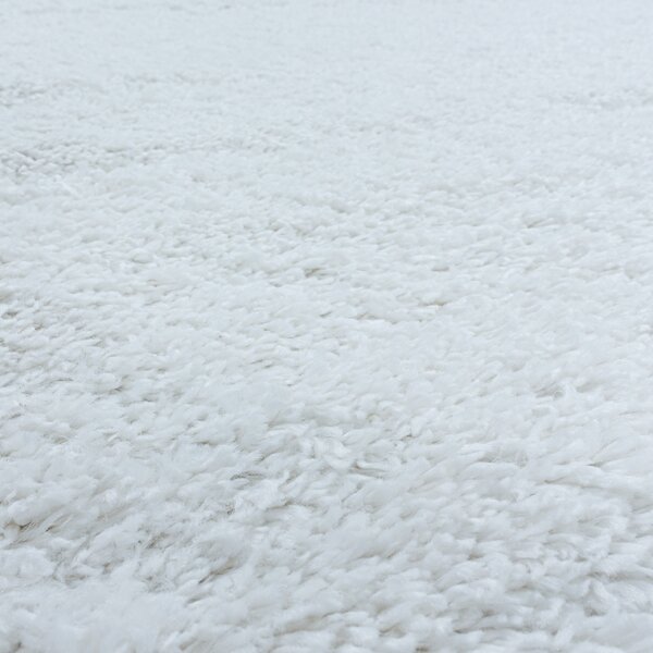 Kusový koberec Fluffy Shaggy 3500 white kruh 80x80 cm