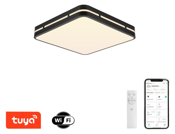 Immax NEO LITE PERFECTO Smart stropní svítidlo čtverec 30cm, 24W černé Tuya WiFi