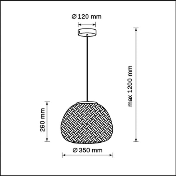 Lustr na lanku ZANZIBAR 1xE27/20W/230V pr. 35 cm bambus