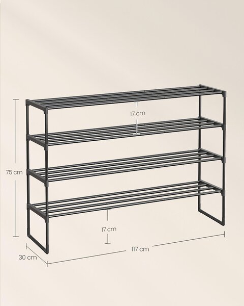 REGÁL NA BOTY, černá, 117/72/30 cm Boxxx - Online Only šatny & botníky, Online Only