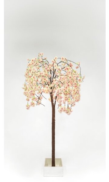 LED Vánoční dekorativní umělý strom CHERRY TREE 84xLED/230V 1,7 m třešeň