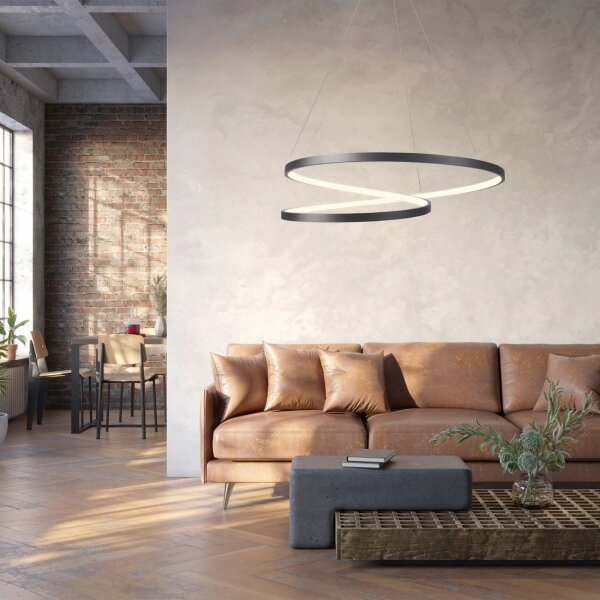 LED Lustr na lanku ZEFIRA LED/52W/230V 4000K pr. 60 cm antracit