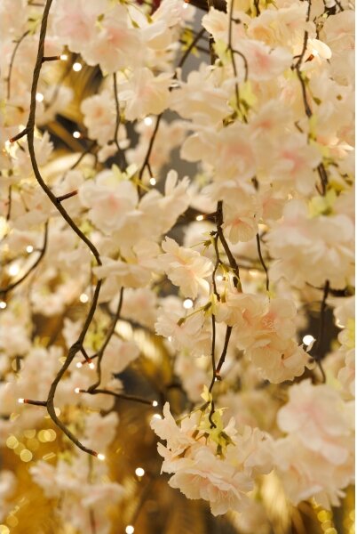 LED Vánoční dekorativní umělý strom CHERRY TREE 288xLED/230V 2,5 m třešeň