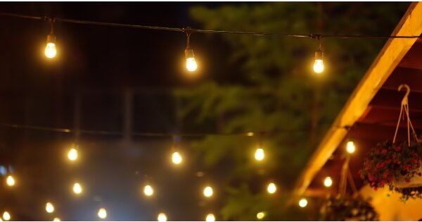 LED Solární venkovní řetěz PARTY 10xE27/3,7V 10 m IP44 + DO