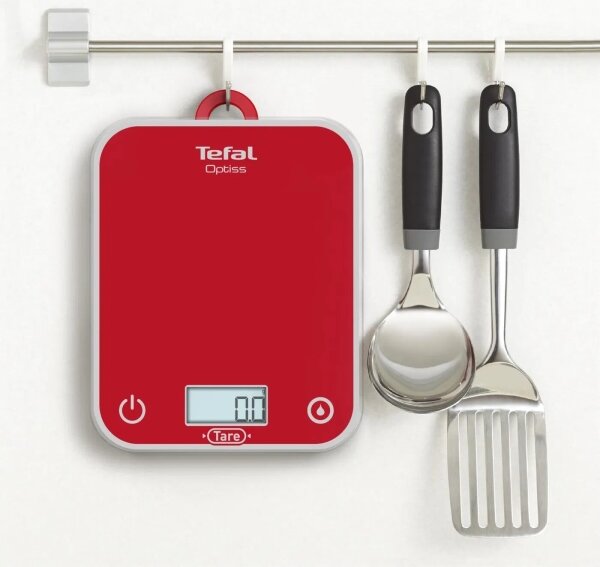 Tefal - Kuchyňská váha OPTISS 2xAAA červená