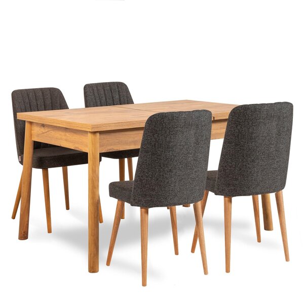 Jídelní set Senteago 2 (pro 6 osob) (borovice atlantická + antracit)