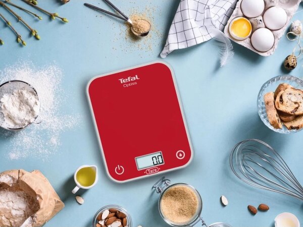 Tefal - Kuchyňská váha OPTISS 2xAAA červená