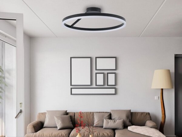 LED Stmívatelný přisazený lustr LED/40W/230V 3000-6500K černá + dálkové ovládání