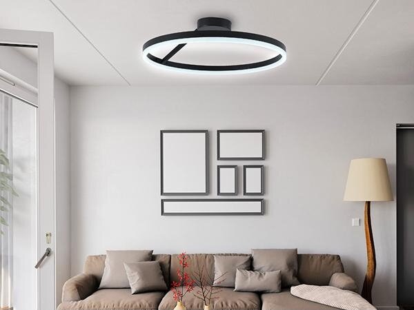 LED Stmívatelný přisazený lustr LED/40W/230V 3000-6500K černá + dálkové ovládání