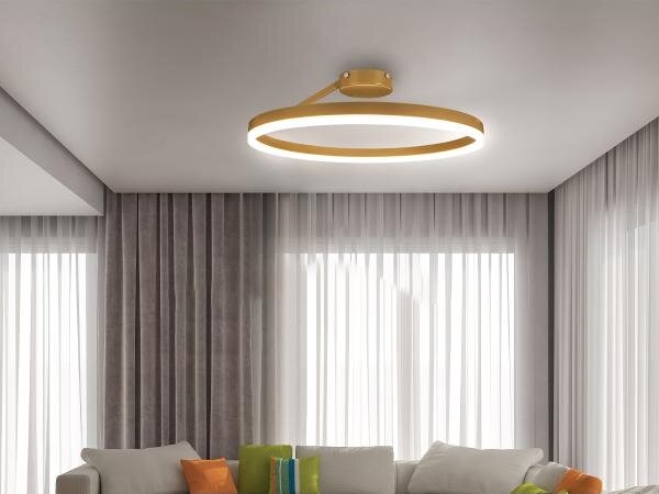 LED Stmívatelný přisazený lustr LED/40W/230V 3000-6500K zlatá + dálkové ovládání