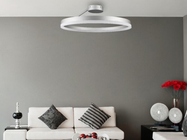 LED Stmívatelný přisazený lustr LED/40W/230V 3000-6500K chrom + dálkové ovládání