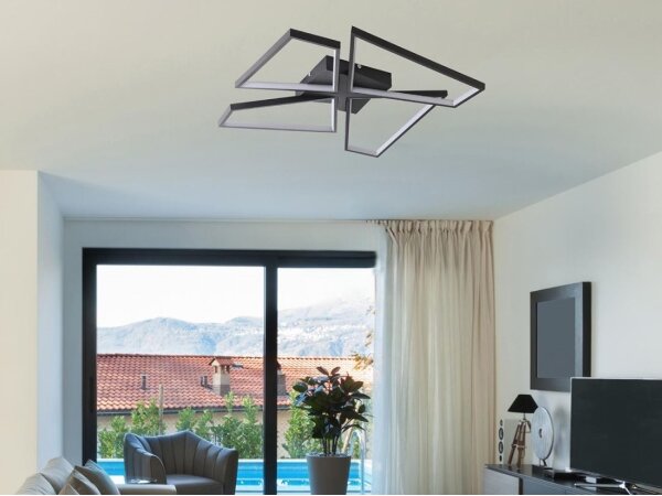 LED Stmívatelné stropní svítidlo LED/115W/230V 3000-6500K černá + DO