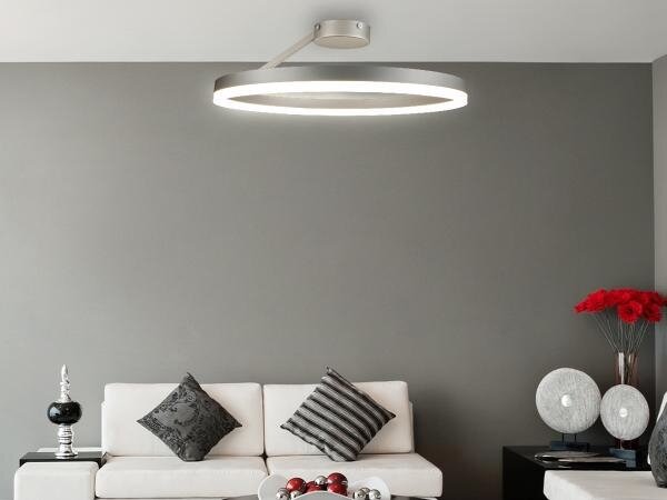 LED Stmívatelný přisazený lustr LED/40W/230V 3000-6500K chrom + dálkové ovládání