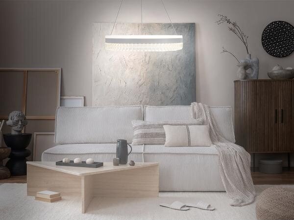 LED Stmívatelný lustr na lanku LED/80W/230V 3000-6500K bílá + dálkové ovládání