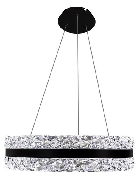 LED Stmívatelný lustr na lanku LED/80W/230V 3000-6500K černá + dálkové ovládání