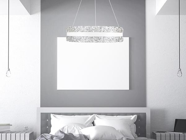 LED Stmívatelný lustr na lanku LED/80W/230V 3000-6500K bílá + dálkové ovládání