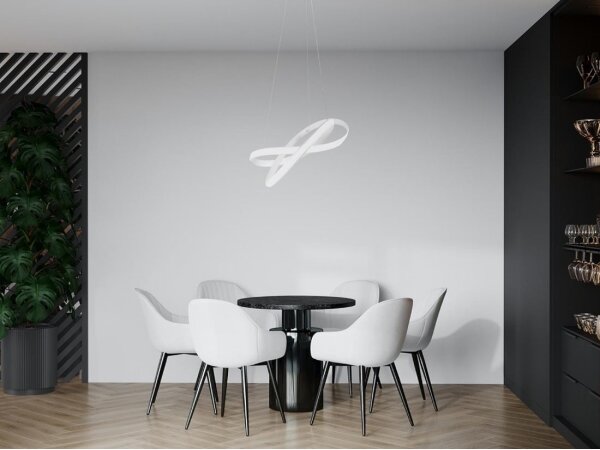 LED Stmívatelný lustr na lanku LED/70W/230V 3000-6500K bílá + dálkové ovládání