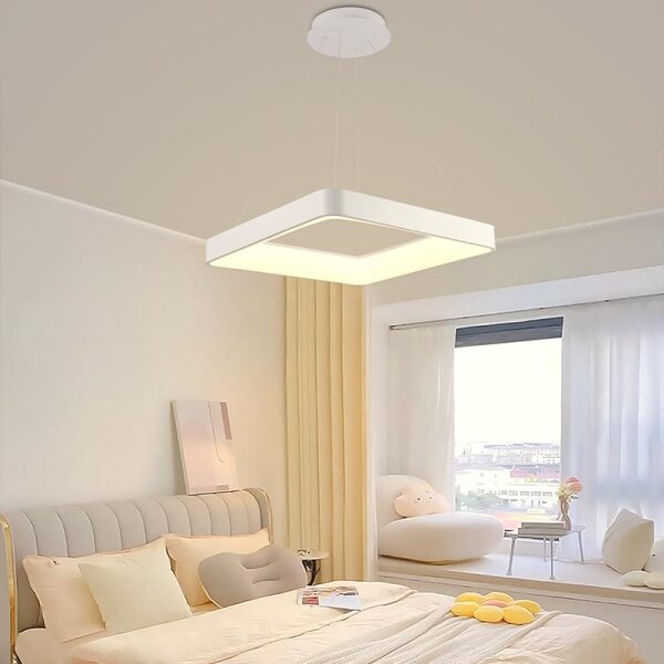 LED Stmívatelný lustr na lanku LED/55W/230V 3000-6500K bílá + dálkové ovládání