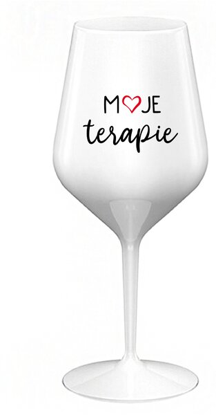 MOJE TERAPIE - bílá nerozbitná sklenice na víno 470 ml