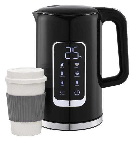 Rychlovarná konvice s LCD displejem 1,7 l 2200W/230V černá + cest. hrnek 450 ml