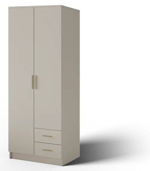 Novaro 80 Šatní skříň s křídlovými dveřmi kašmír (kód KG) (80 x 206,6) cm – 5 polic pro přehledné uložení