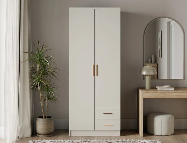 Novaro 80 Šatní skříň s křídlovými dveřmi kašmír (kód KG) (80 x 206,6) cm – 5 polic pro přehledné uložení