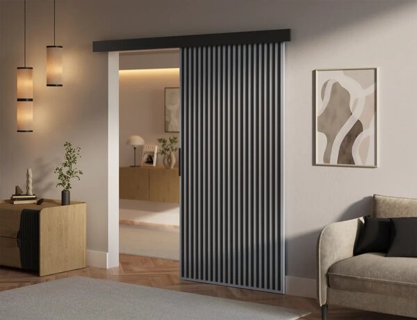 Perion 106 Posuvné dveře šedá (106 x 205) cm – 1 dveřní křídlo bez nároku na místo při otevírání