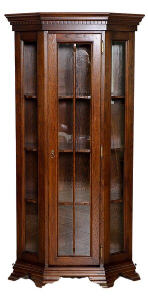 Nábytek Chodura Masivní dubová vitrína PORT dřevo 205x105x60 Hnědá