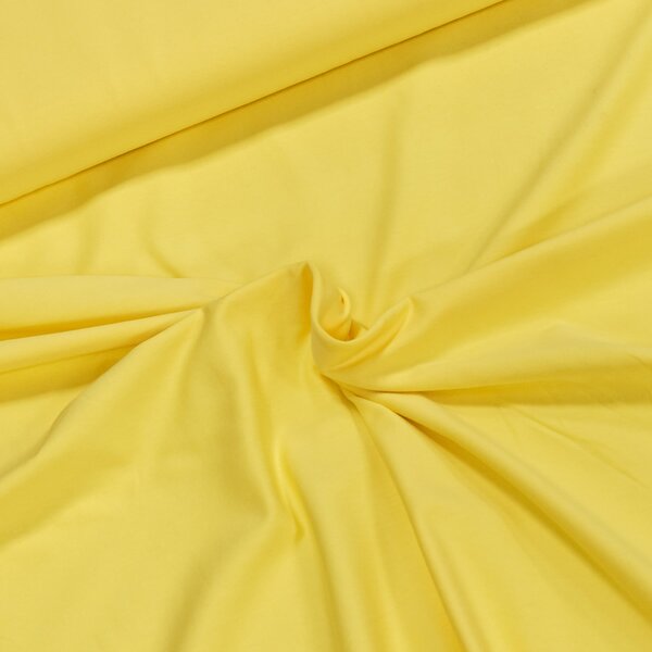Bavlněný úplet UNI 2906_0502, jednobarevný kanárkově žlutý, š.180cm (látka v metráži)
