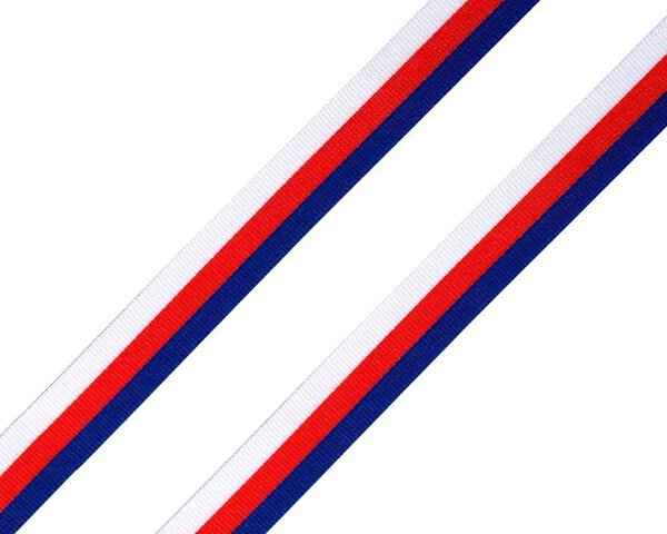 Taftová stuha TRIKOLORA CZ / Česká republika, šíře 1cm (stuha v metráži)