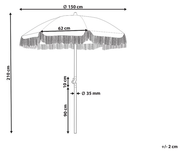 Slunečník 150 cm MONDELLO Růžová