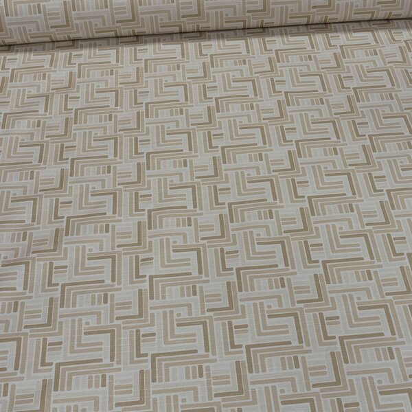 Ubrus PVC s textilním podkladem 4014134, béžová geometrie, š.140cm (metráž)