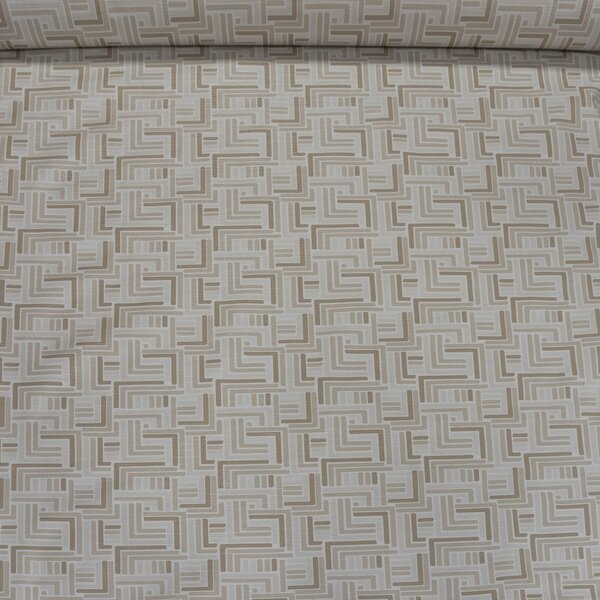 Ubrus PVC s textilním podkladem 4014134, béžová geometrie, š.140cm (metráž)