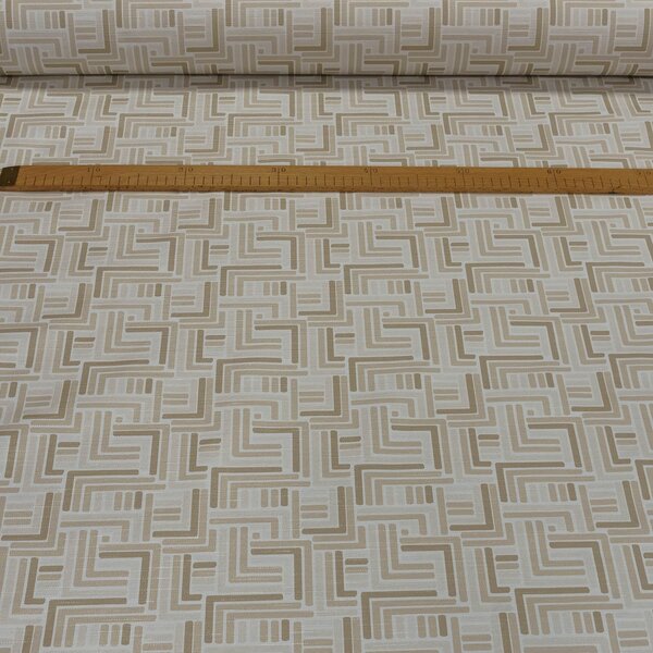 Ubrus PVC s textilním podkladem 4014134, béžová geometrie, š.140cm (metráž)