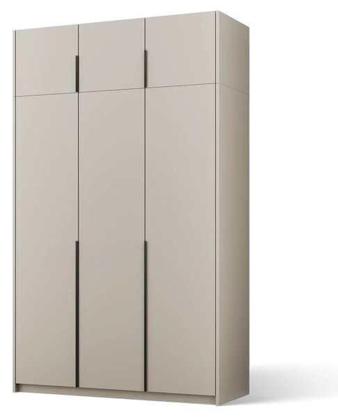 Bregma III skříň s nástavcem – otočná kašmír (kód KB) (148 x 250) cm – 11 polic pro přehledné uložení