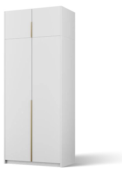 Bregma II s nástavcem Skříň s otočnými dveřmi bílá (kód WG) (100 x 250) cm – 8 polic pro přehledné uložení