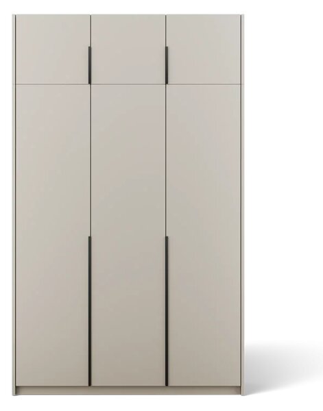Bregma III skříň s nástavcem – otočná kašmír (kód KB) (148 x 250) cm – 11 polic pro přehledné uložení