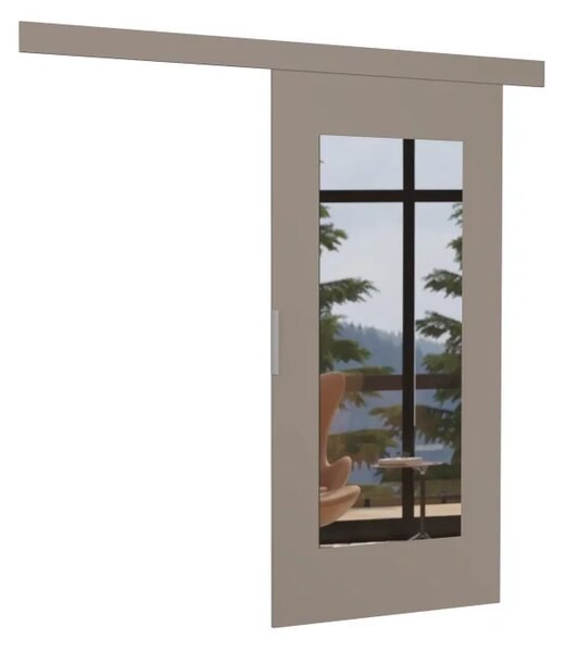 Posuvné dveře na stěnu NELA 76 kašmír se zrcadlem (76 x 205) cm – záruka 4 roky
