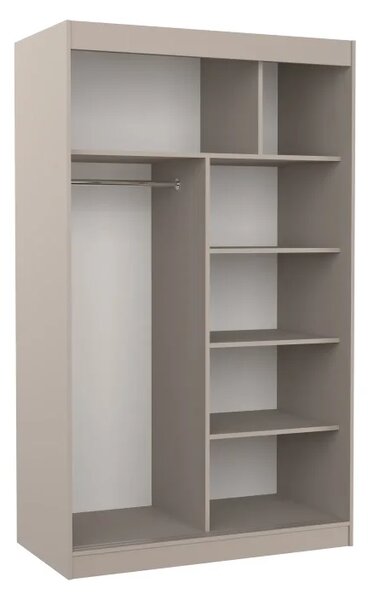Posuvná skříň COLLIN 120 kašmír (120 x 200) cm – 6 polic pro přehledné uložení
