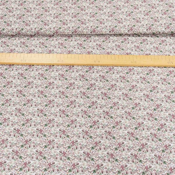 Bavlněné plátno 7904, vínový a zelený hustý vzor květin, š.160cm (látka v metráži)