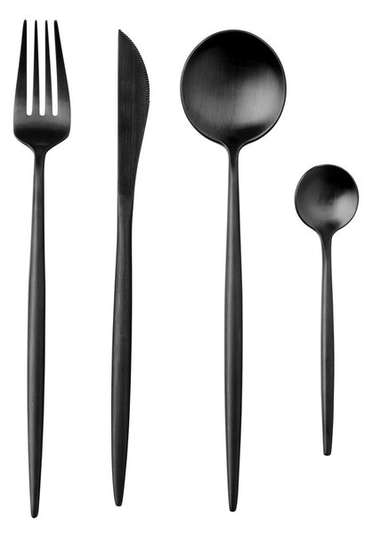 STILETTO Příbory matné set 4 ks - černá