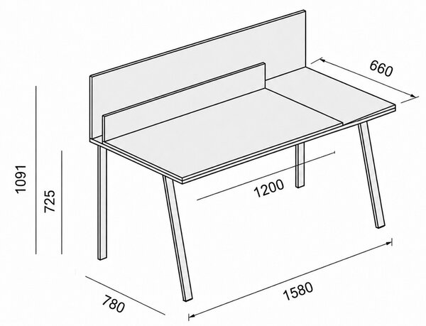 Kancelářský psací stůl SINGLE LAYERS, posuvná vrchní deska, s přepážkami, bílá / šedá