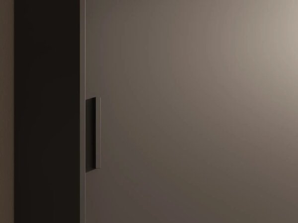 Šatní skříň s zrcadlem Hailey 120 černá (120 x 205) cm – 5 polic pro přehledné uložení
