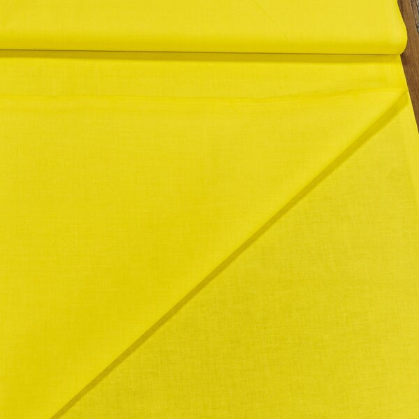 Bavlněné plátno UNI LEMON 1373, jednobarevné ostře žluté, š.150cm (látka v metráži)